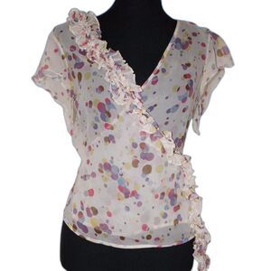 Bcbgmaxazria Women's Silk Ruffle Blouse